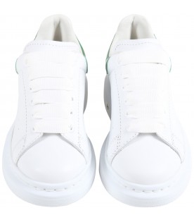 White sneakers for kids with crocodile effect