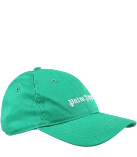 Cappello verde per bambini con logo bianco