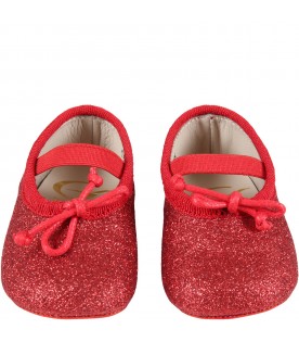 Red ballet flats for baby girl