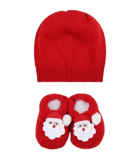 Red set for babykids with Santa Claus