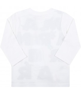 T-shirt bianca per neonati con loghi