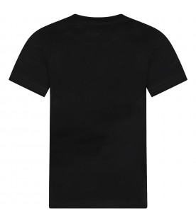 Black T-shirt for kid with logo