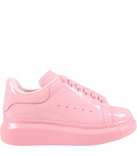 Pink sneakers for girl with logo