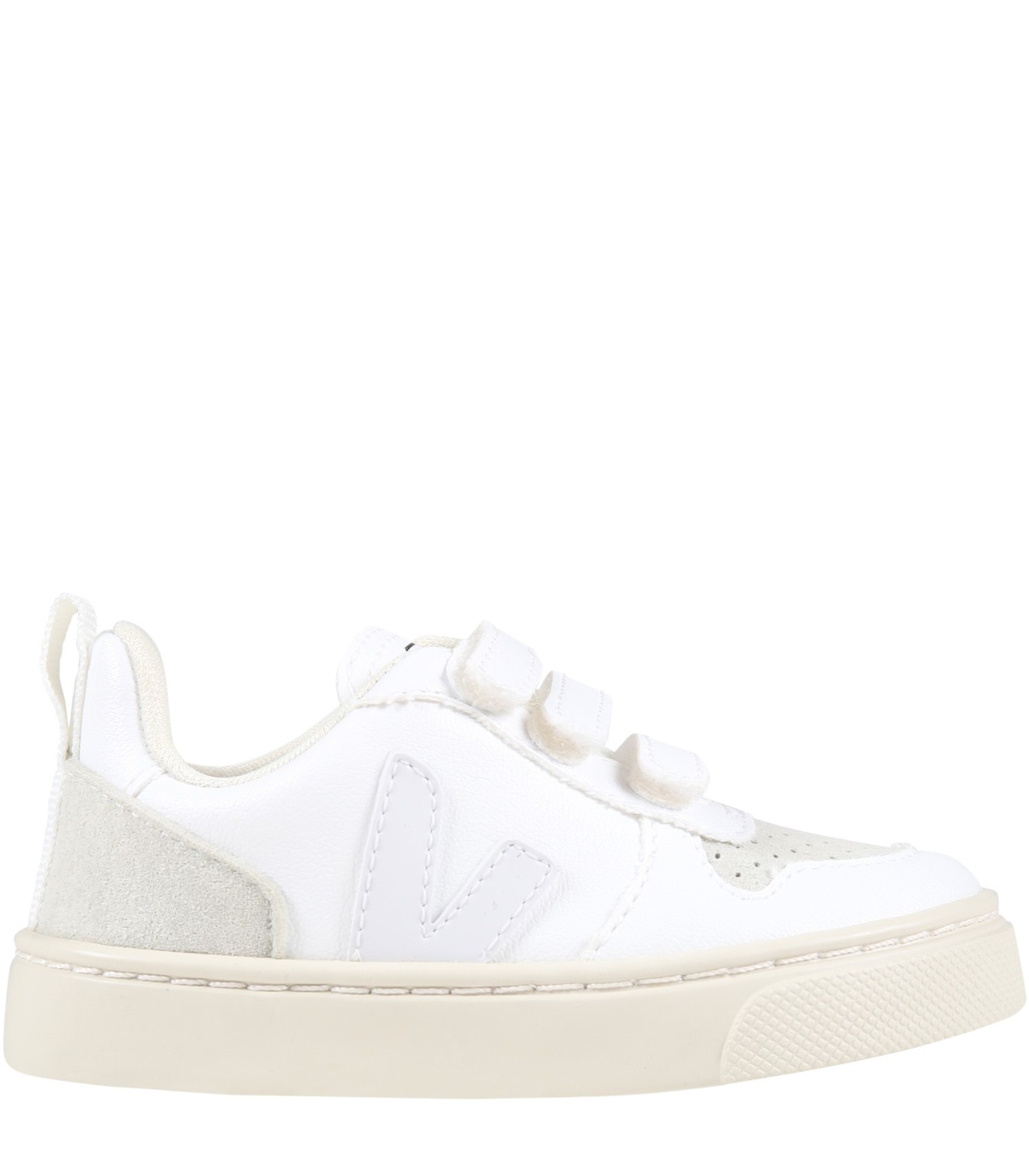 Veja White sneakers for kids with gray logo