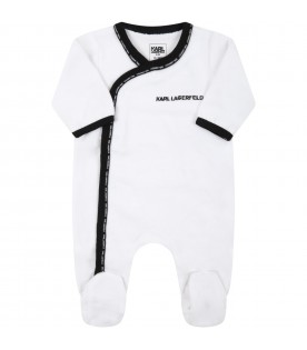 White set for baby boy with black logo