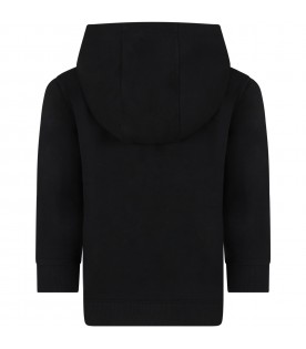Black sweatshirt for boy with prints