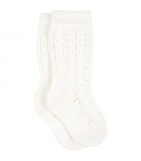 Ivory socks for baby girl