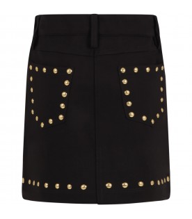 Black skirt for girl with logo