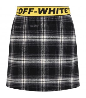 Multicolor skirt for girl with logos