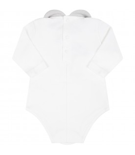 White body for baby boy with embroidered details