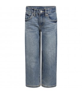 Light-blue jeans for kids with logo