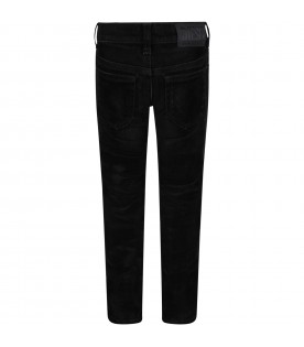 Black jeans for boy with logo