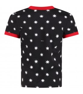 T-shirt nera per bambini con stelle