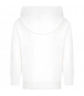 White sweatshirt for kids with logos