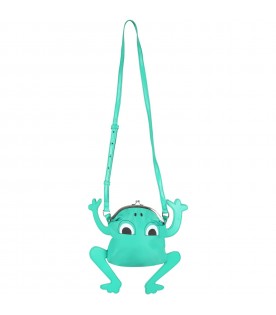 Green bag shaped like frog for kids