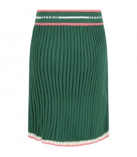 Green skirt for girl with white logo