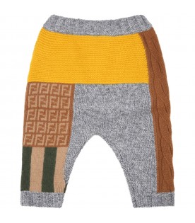Multicolor leggings for baby boy with double FF