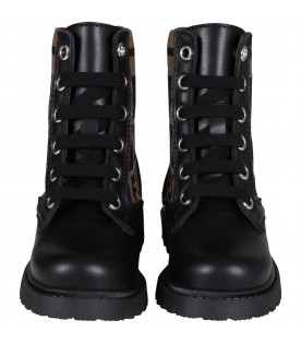 Black boots for kids with double FF