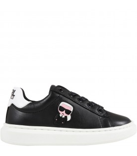 Black sneakers for kids with Karl Lagerfeld
