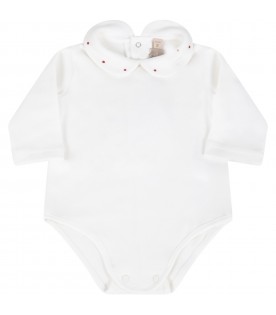 Body bianco per neonati con pois
