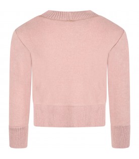 Maglione "Barbara" rosa per bambina in caldo cotone