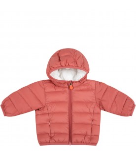 Pink jacket for baby girl with iconico patch