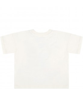 T-shirt avorio per neonati con tricheco