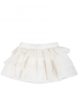 Ivory skirt for baby girl with stripes
