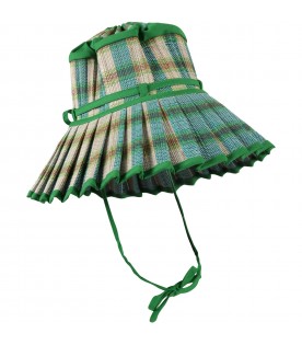 Green Capri-hat for girl with bow