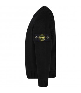 Black sweater for boy with iconic compass