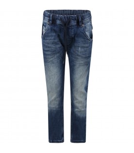 Blue jeans for boy with logo
