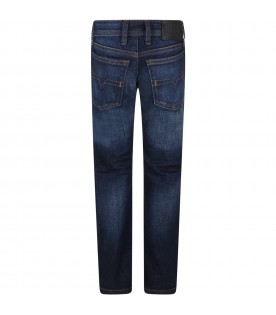 Blue jeans for boy with logo