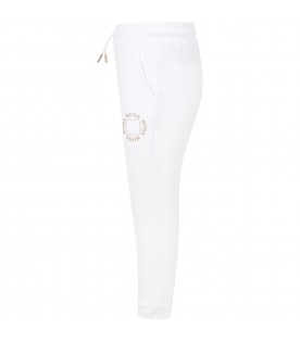 White sweatpant for boy with logos