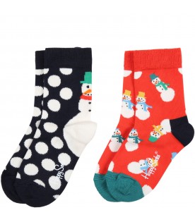 Multicolor set for kids with snowman and logo