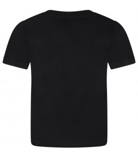 Black T-shirt for girl with black logo