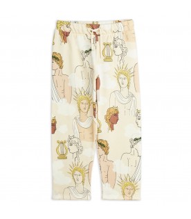 Ivory sweatpants for babykids with divinities