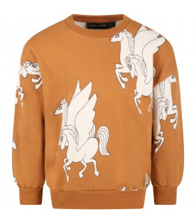 Brown sweatshirt for kids with Pegasus