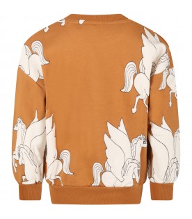 Brown sweatshirt for kids with Pegasus