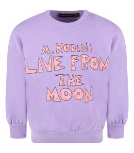 Purple sweatshirt for kids with logo