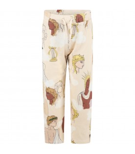 Ivory sweatpants for kids with divinities