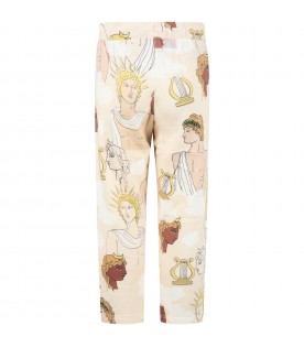 Ivory sweatpants for kids with divinities
