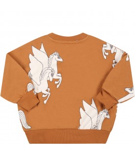 Brown sweatshirt for babykids with Pegasus