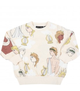 Ivory sweatshirt for babykids with divinities
