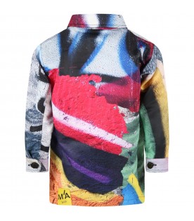 Multicolor shirt for kids with graffiti