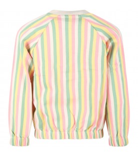 Multicolor sweatshirt for kids with black logo