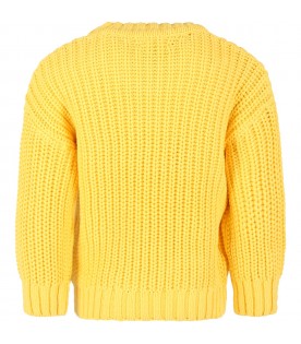 Yellow sweater for kids with bear
