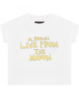 Ivory T-shirt for babykids with yellow writing