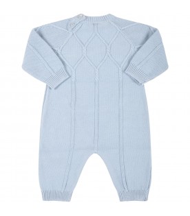 Light-blue babygrow for baby boy with logo