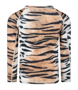 Multicolor t-shirt for girl with tiger print