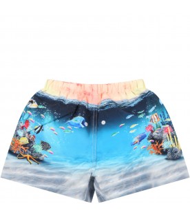 Multicolor swimshort for aby boy with fishes
